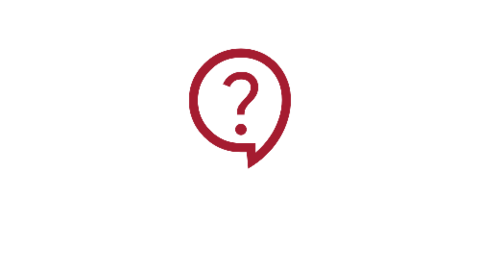 question mark in word bubble