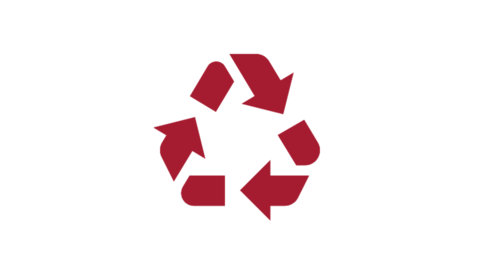 Chasing arrows recycling sign