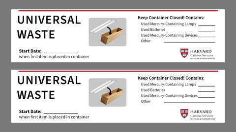 Labels for universal waste containers