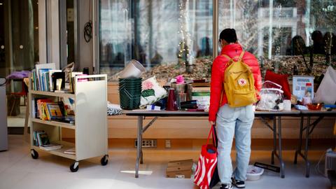 Someone browsing at a reuse event