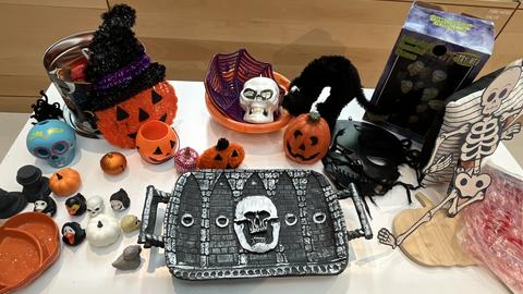 Halloween items on display
