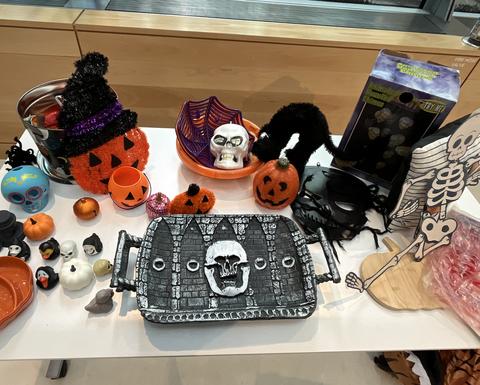 Halloween items on display